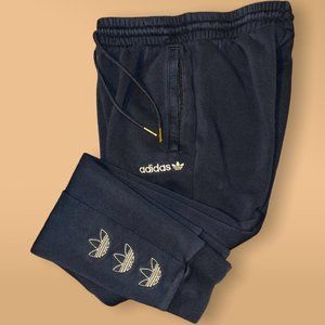Mens Adidas Originals Fitted Joggers Black&Gold